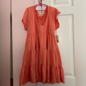 Altar’d State T-shirt Dress - Peach in Medium